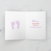 ワールド·新生児·ガール·エスニック·ベビーカーへようこそ カード (内部)