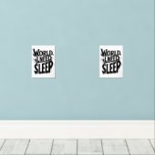 ワールド、私は睡眠が必要おもしろいタイポグラフィデザイン (ウッドフロア)