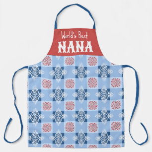 ワールドNANA最高のエプロンブルー対称ハート エプロン