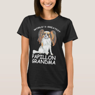 ワールドSパピ素晴らしロンおばあちゃんパピロンドッグ Tシャツ