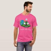 ワールドUfoデイエイリアンビジットアース宇宙Sci-Fiシャツ Tシャツ (正面フル)