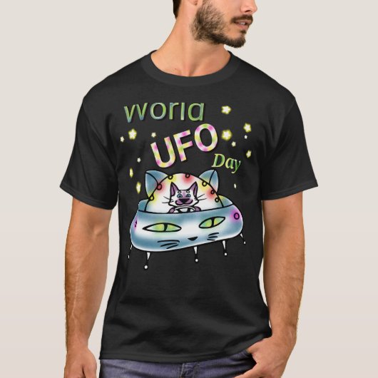 ワールドUfoデイ信者信じエイリアンTee Sci Fi Tシャツ (正面)
