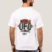 ワールドufoデイtシャツトレンディーufoグラフィック tシャツ (裏面)