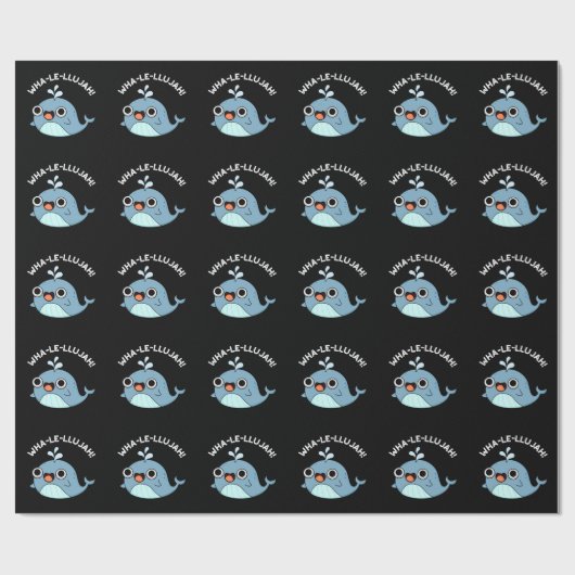 ワールルジャブルーホエールパおもしろいンダークBG ラッピングペーパー (フラット)