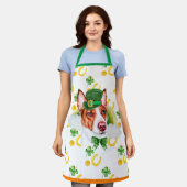 ワーレンホリデイホームデコールセントパトリックのデイドッグ エプロン (着用した状態)