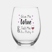 ワ与えインして言えかわいらしる ステムなしワイングラス (正面)