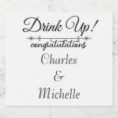 ワ空白のイきらめくンボトルラ結婚ベルの祝杯 スパークリングワインラベル (シングルラベル)