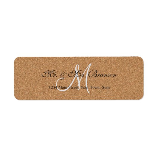 ワ素朴インコーク結婚モノグラム ラベル (正面)