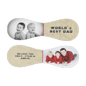 ワ素朴ールド`最高のパパ名2フォトコラージュ 野球ボール (パネル)