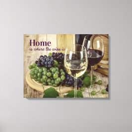 ワ素朴赤と白イングラス葡萄の樽 キャンバスプリント