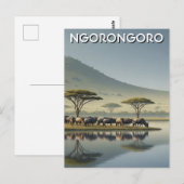 ンゴロンゴロ タンザニア ヌー ポストカード (正面/裏面)