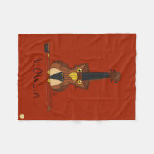 ヴァイオリンおもしろいかわいい フリースブランケット (正面(横))