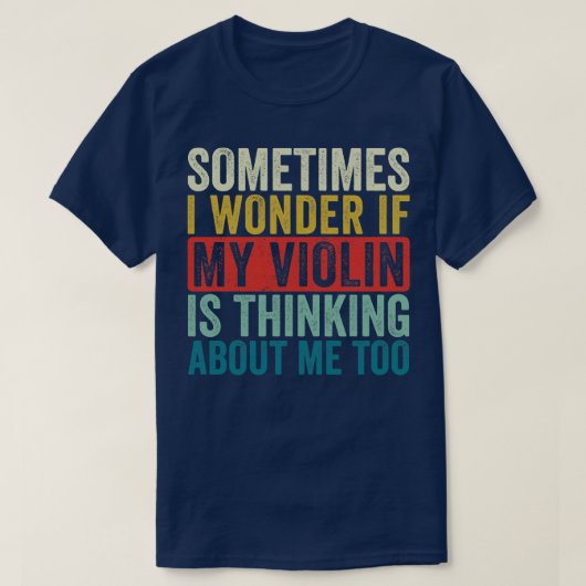 ヴァイオリンおもしろいレトロバイオリン奏者 Tシャツ (デザイン正面)