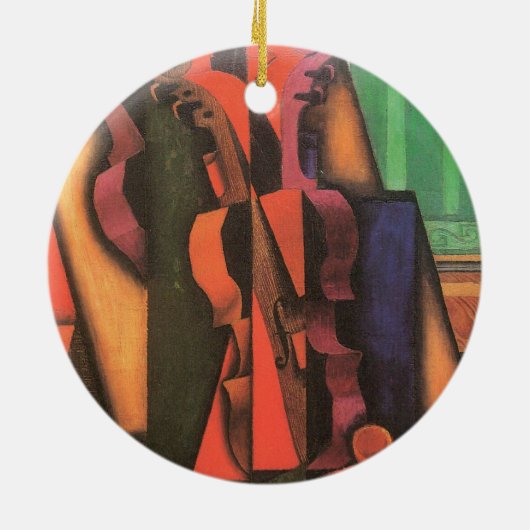 ヴァイオリンとギターby Juan Gris, Cubism Artヴィンテージ セラミックオーナメント (裏面)