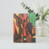ヴァイオリンとギターby Juan Gris, Cubism Artヴィンテージ ポストカード (スタンド正面)