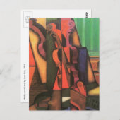 ヴァイオリンとギターby Juan Gris, Cubism Artヴィンテージ ポストカード (正面/裏面)