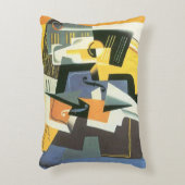 ヴァイオリンとグラスbyフアン・グリス，ヴィンテージ・キュービズム アクセントクッション (正面(垂直))