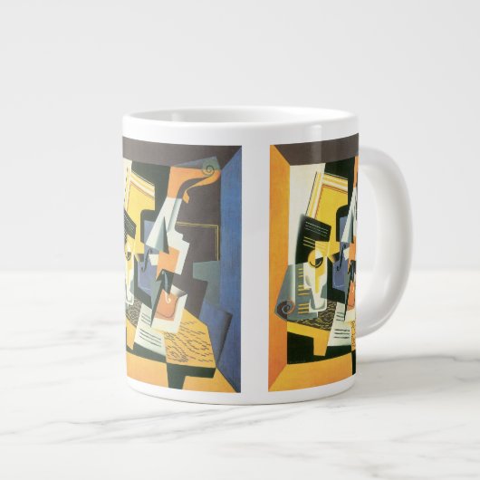 ヴァイオリンとグラスbyフアン・グリス,ヴィンテージ・キュービズム ジャンボコーヒーマグカップ (正面右)
