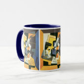 ヴァイオリンとグラスbyフアン・グリス，ヴィンテージ・キュービズム マグカップ (正面左)