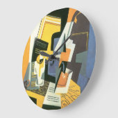 ヴァイオリンとグラスbyフアン・グリス,ヴィンテージ・キュービズム ラージ壁時計 (傾斜)