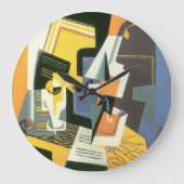 ヴァイオリンとグラスbyフアン・グリス,ヴィンテージ・キュービズム ラージ壁時計 (正面)