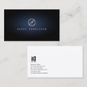 ヴァイオリンのアイコンブルーグローミュージック 名刺 (正面/裏面)