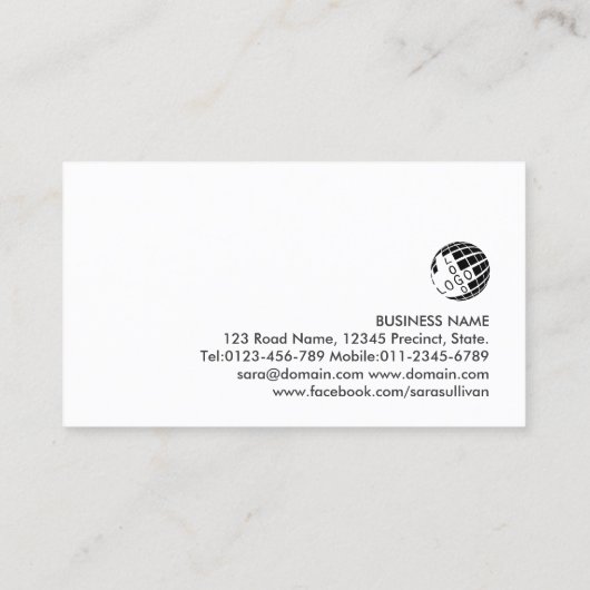 ヴァイオリンのアイコンミュージシャン名刺 名刺 (裏面)