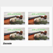 ヴァイオリンのクリスマスミュージック 長方形シール (シート)