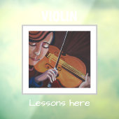 ヴァイオリンのレッスンがウィンドウにしがみつく ウィンドウサイン (シート3)