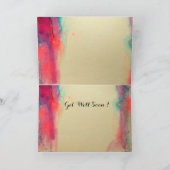 ヴァイオリンの女の子、バイオリンと猫が元気 カード (内部)