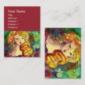 ヴァイオリンの女の子、バイオリンと猫 名刺 (正面/裏面)