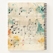 ヴァイオリンの水のカラスプラッシュシート音楽 ノートブック (裏面)