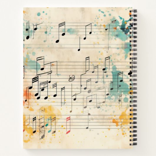 ヴァイオリンの水のカラスプラッシュシート音楽 ノートブック (裏面)