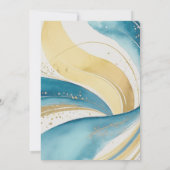 ヴァイオリンの水の色の渦巻き音楽をテーマにした誕生日 カード (裏面)