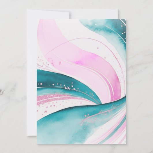 ヴァイオリンの水の色の渦巻き音楽をテーマにした誕生日 カード (裏面)