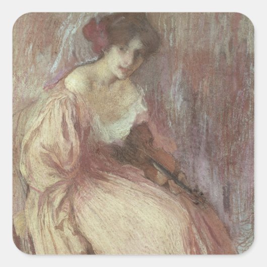 ヴァイオリンの若者 スクエアシール (正面)