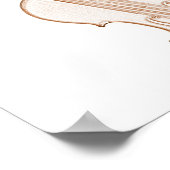 ヴァイオリンまたはヴィオラブラウンインクスケッチポスター ポスター (角)