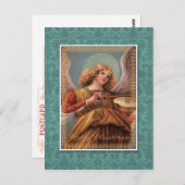 ヴァイオリンを使ったクリスマスエンジェル ポストカード (正面/裏面)