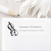 ヴァイオリンイラストレーションヴァイオリン差出人住所 ラベル (インサイチュ)