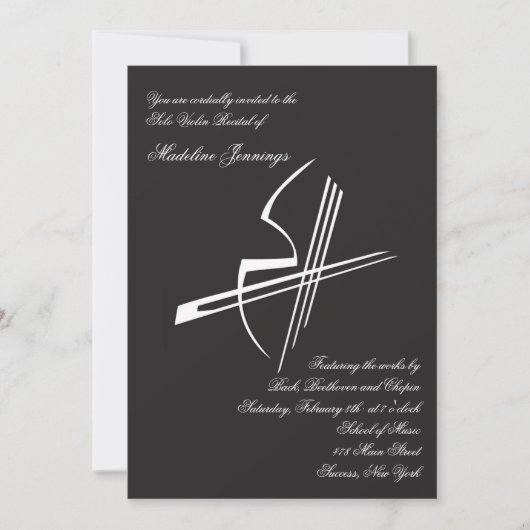 ヴァイオリンインプレッションのリサイタル招待状 招待状 (正面)