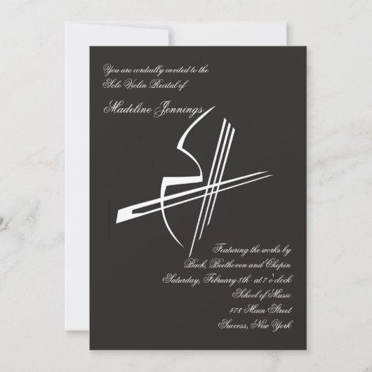 ヴァイオリンインプレッションのリサイタル招待状 招待状 (正面)