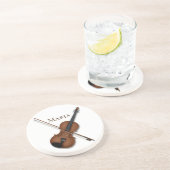 ヴァイオリンエレガントとボークラシカルミュージックパーソナライズされた コースター (側面)