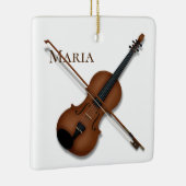ヴァイオリンエレガントとボークラシカルミュージックパーソナライズされた セラミックオーナメント (右)