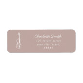 ヴァイオリンエレガントスクリプト音楽先生モダンピンク ラベル (正面)