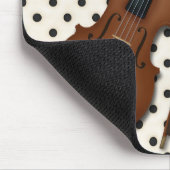 ヴァイオリンオンブラック&アイボリー水玉模様カスタム（青） マウスパッド (コーナー)