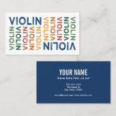 ヴァイオリンカラフルかわいい 名刺 (正面/裏面)