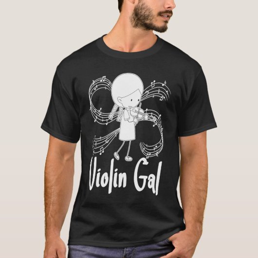 ヴァイオリンガールフィドラーバイオリン奏者 Tシャツ (正面)