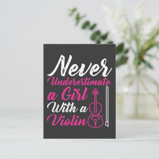 ヴァイオリンガール音楽愛好家オーケストラ娘 ポストカード (スタンド正面)