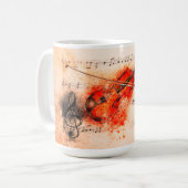 ヴァイオリンシート音楽マグ15オズ コーヒーマグカップ (正面左)