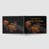 ヴァイオリンスクロール誕生日パーティーゲストブック ゲストブック (全面)